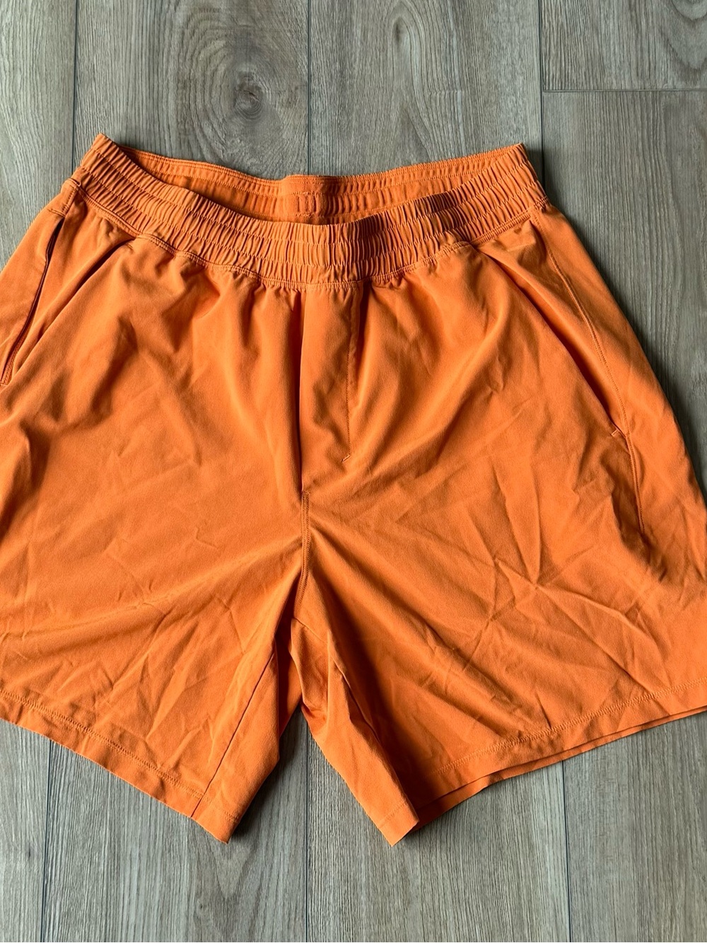 Lululemon Pace Breaker Shorts Men L Orange 7" Linerless Running New Condition